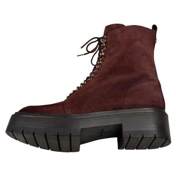 Sam Edelman Lovrin Platform Combat Boots Spiced Pecan Suede Womens 9.5M Zip New - Picture 7 of 12